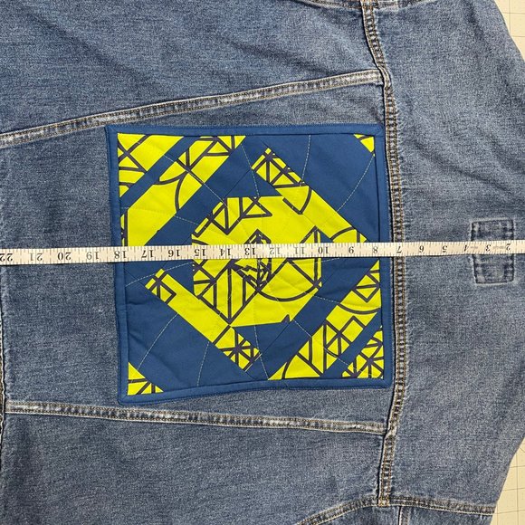 Denim Jacket with Original Patchwork Panel - Picture 5 of 11